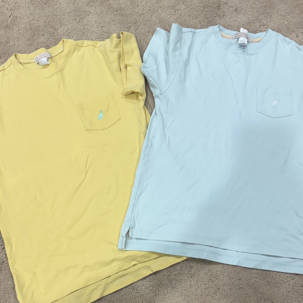 The Beaufort Bonnet Company Yellow and Light Blue Carter Crewneck Tees